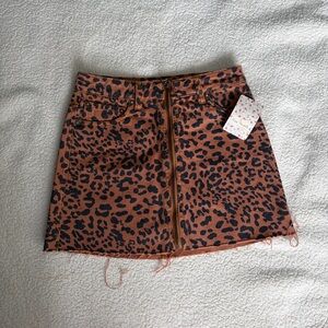 Free People Leopard Print Skirt - Brown and Black